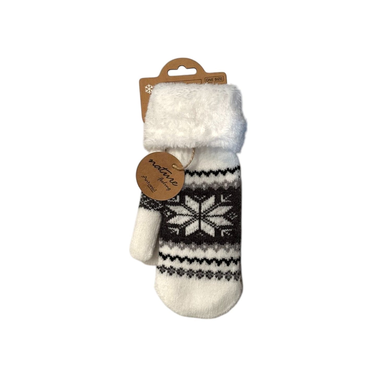 Winter Damen Fäustlinge » Winterfäustlinge Schneeflocke » Damenhandschuhe » warme Strickhandschuhe
