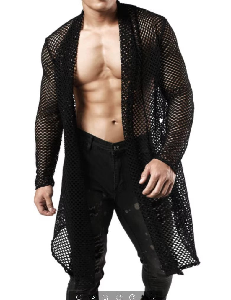 Hollow Out Grid Cardigan