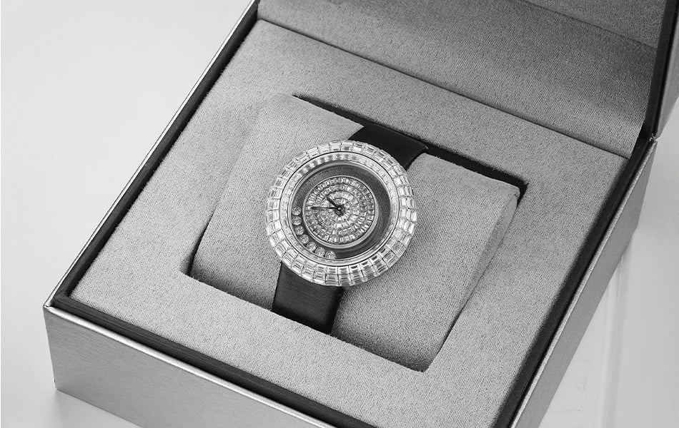 Women fashion crystal quartz wristwatch elegant bracelet ladies gift