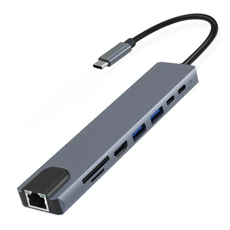 USB C docking station with hdmi 4k, power delivery charging, ethernet port, vga, sd card reader