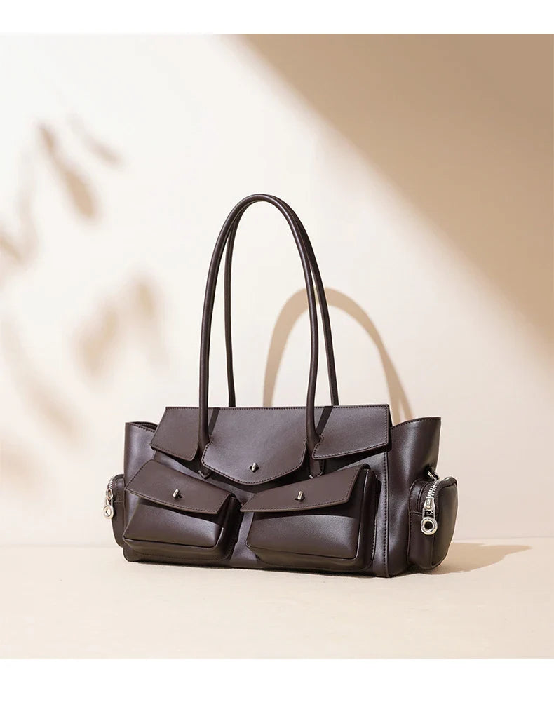 ARI women large capacity shoulder handbag – multi-pocket underarm bag for daily use