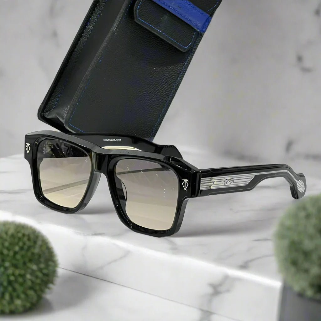 japanese vintage thick acetate sunglasses – unisex square fashion eyewear by estoque | high quality designer style