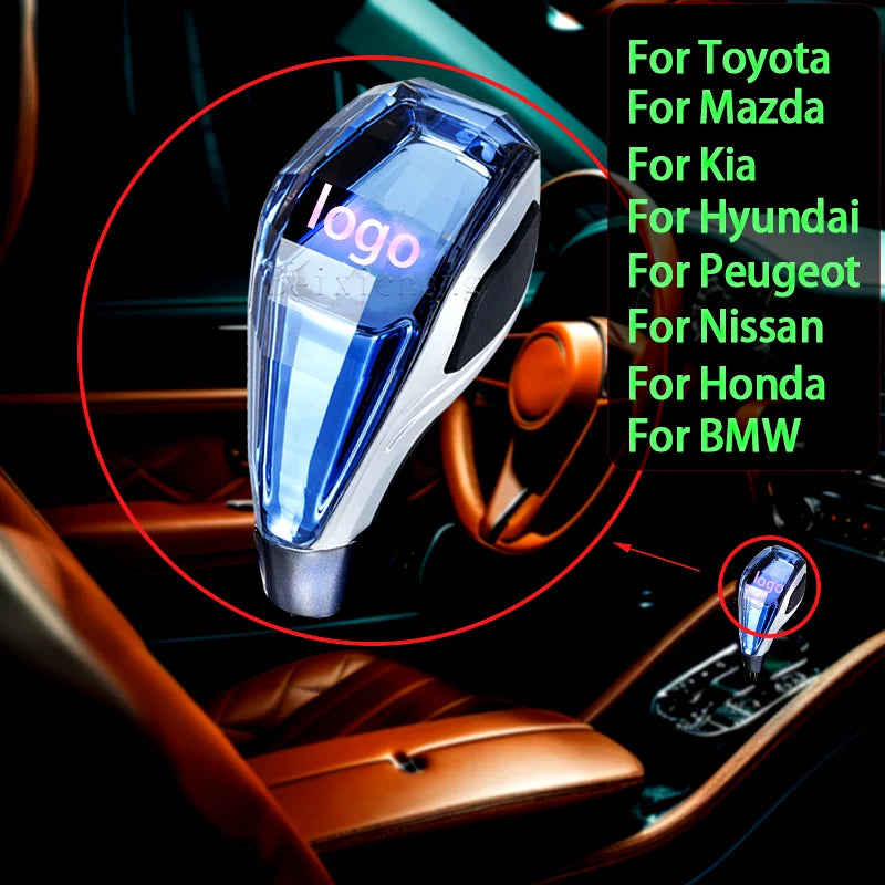 Universal Crystal lighting gear shift knob lever stick handball for cars lover