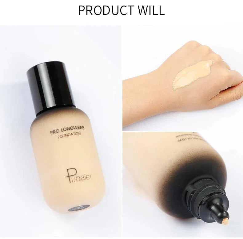 Face liquid foundation makeup waterproof base whitening cover dark circle