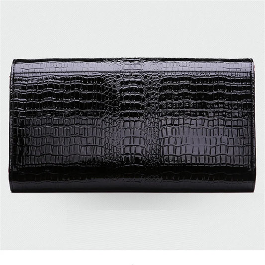 Crocodile pattern leather bag women cowhide shoulder clutch