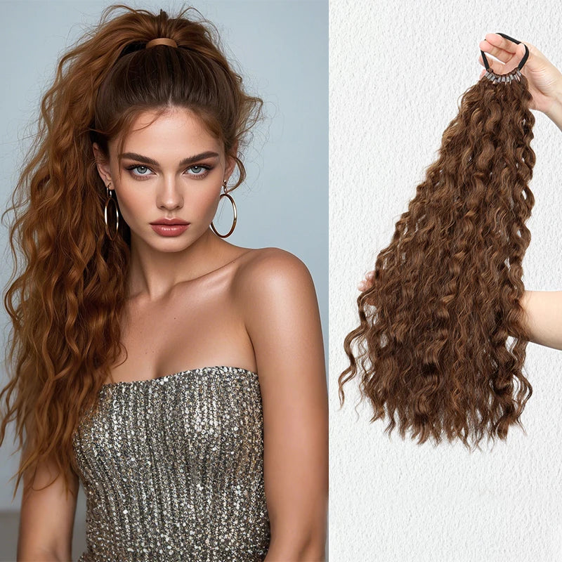 Synthetic long curly ponytail with elastic hair rope – daily & party hair extension