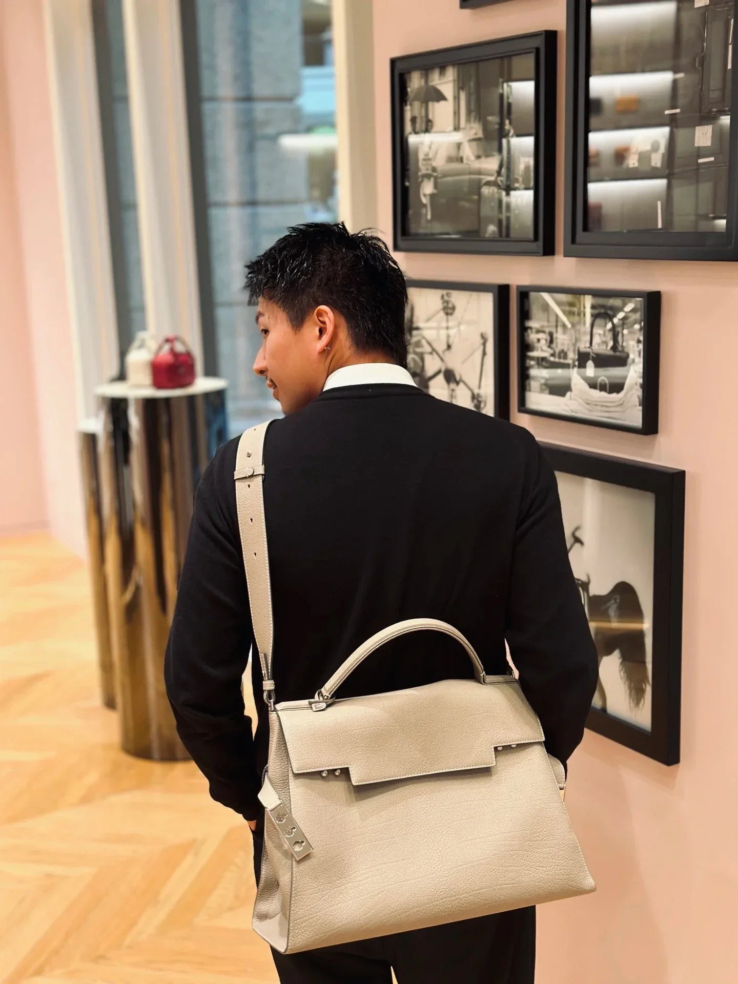 ARI luxury soft cowhide leather shoulder bag classic fashion