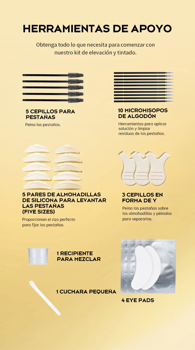 Gollee Semi permanent lash & brow tint natural black eyelash lifting & perming kit