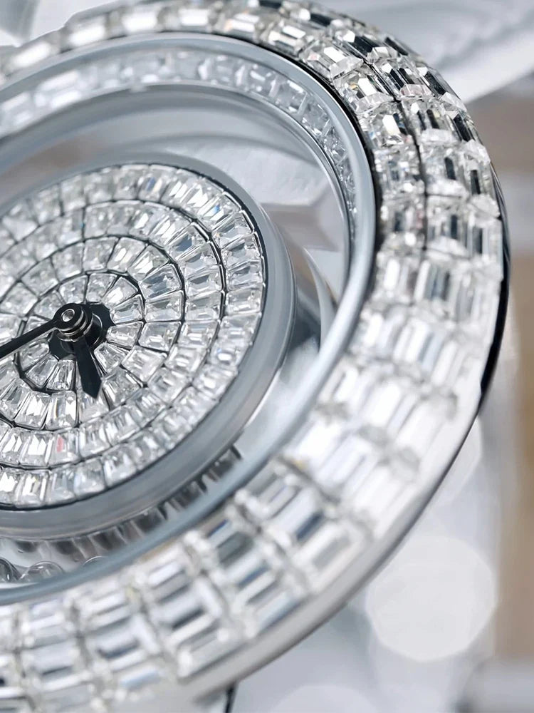 Women fashion crystal quartz wristwatch elegant bracelet ladies gift