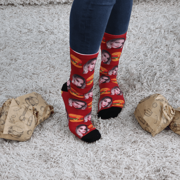 Personalisierte Burger Sneakersocken