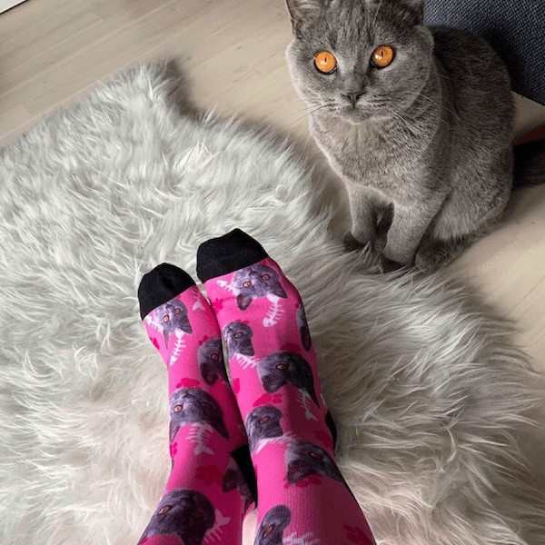 Personalisierte Katzen Sneakersocken