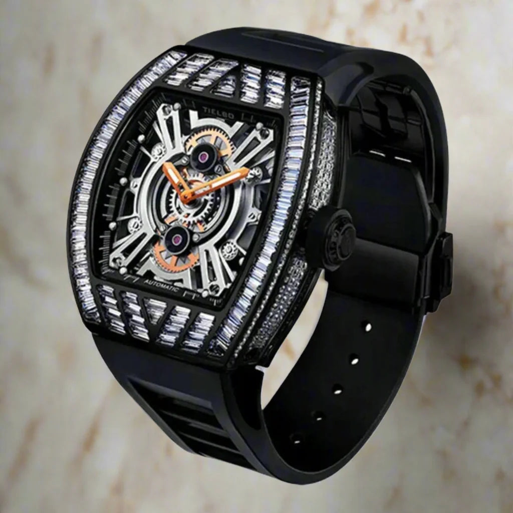 TIELBO sapphire luminous hands crystal hollow design mechanical watch