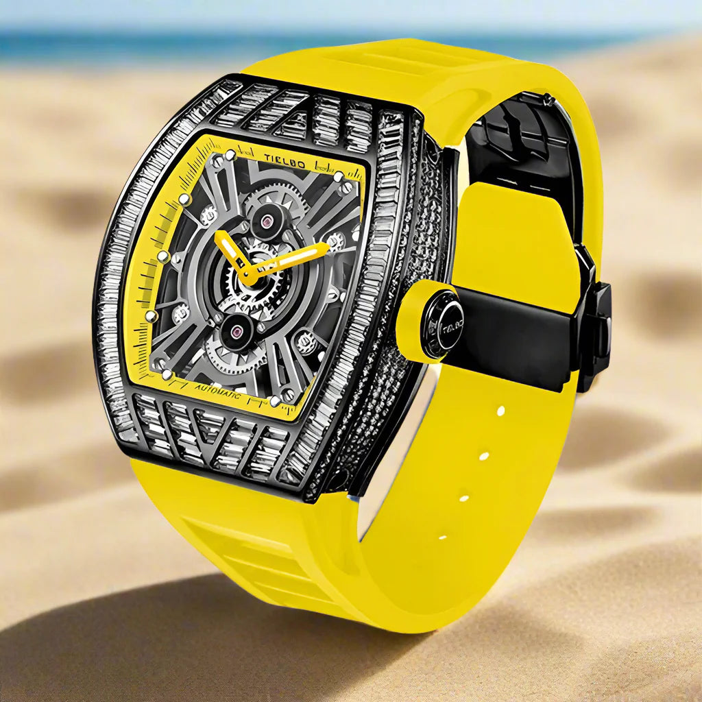 TIELBO sapphire luminous hands crystal hollow design mechanical watch