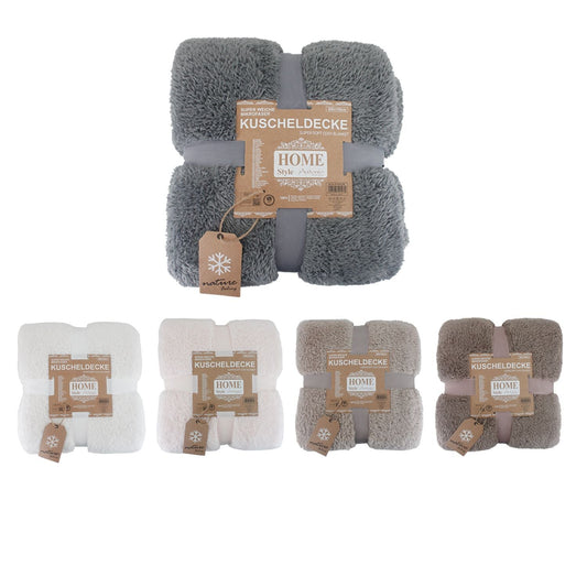 Teddy Kuscheldecke 150 x 200 cm » warme Wohndecke in Kunstfell-Optik | flauschige Mikrofaser Decke