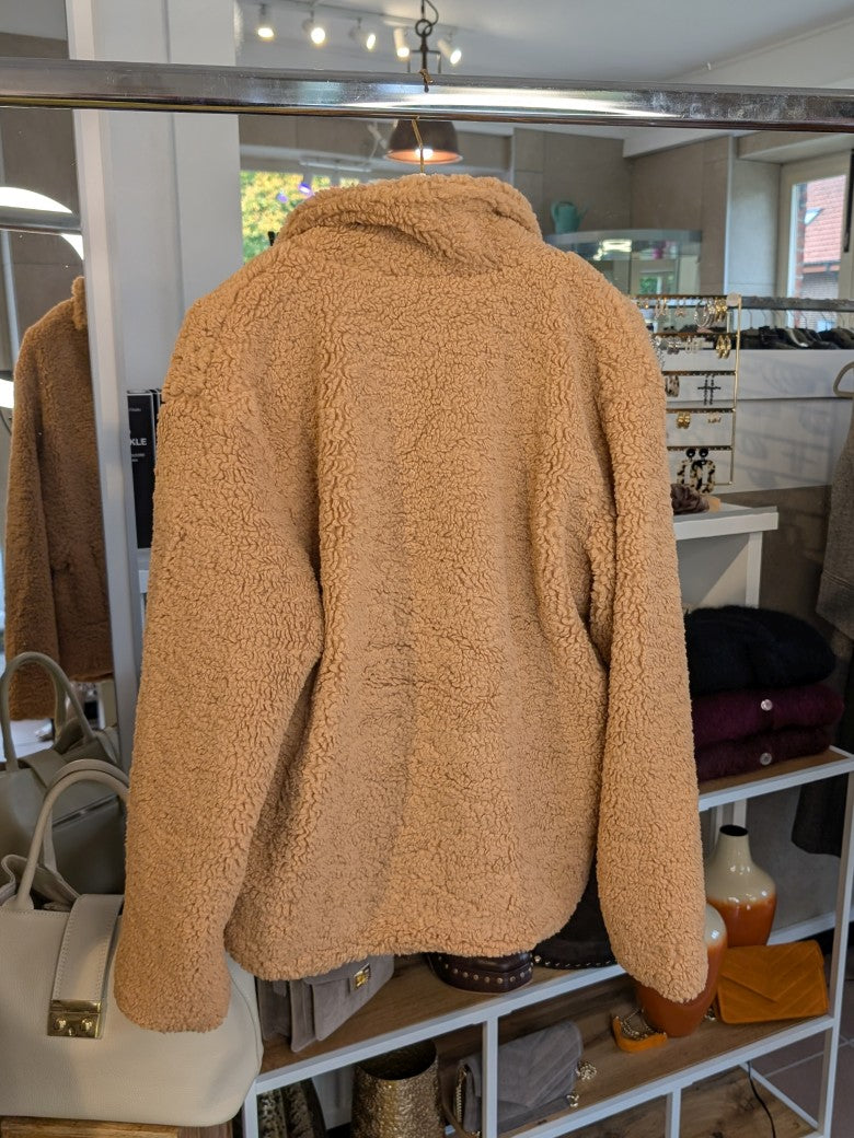 Teddy Jacke Camel Hell Flauschig Weich Warm - von SWEEWE
