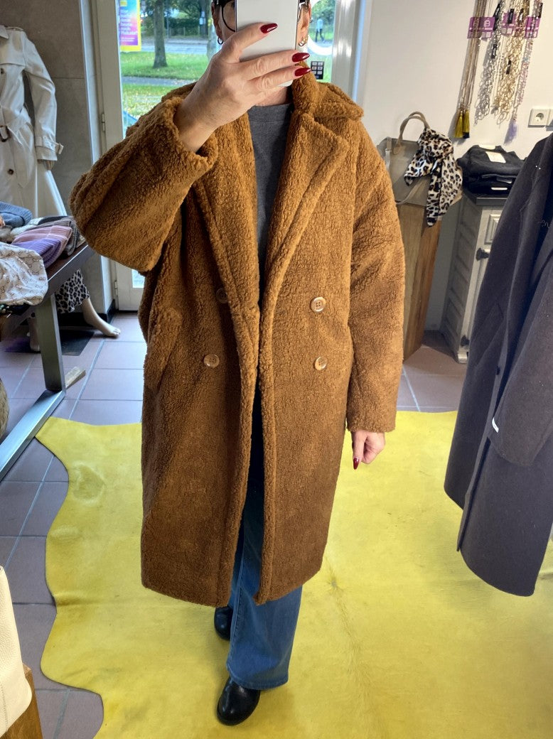 Teddy Mantel Camel Braun Flauschig Weich Warm - von Orice Style 523 J0298
