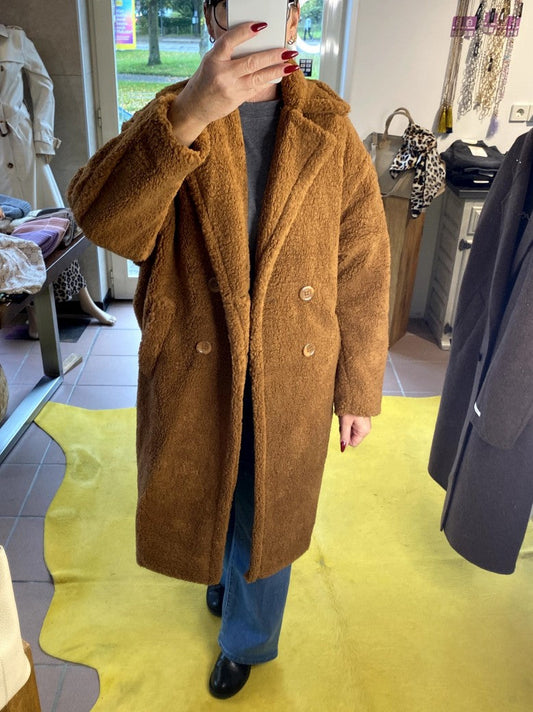 Teddy Mantel Camel Braun Flauschig Weich Warm - von Orice Style 523 J0298