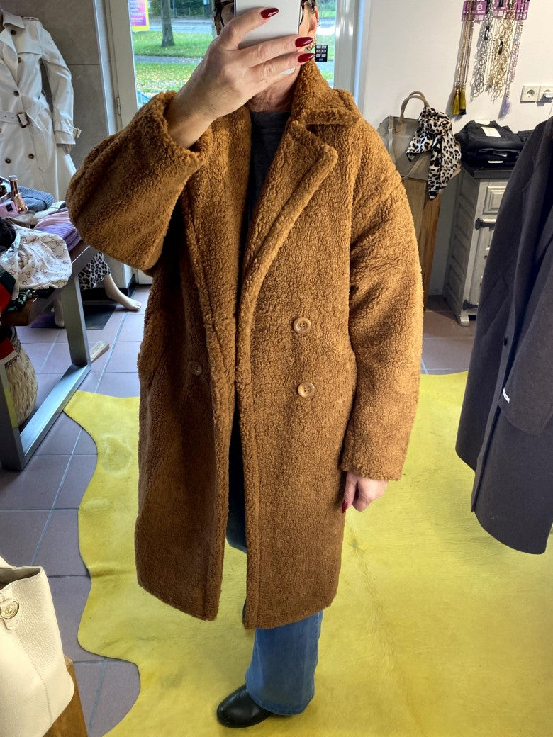 Teddy Mantel Camel Braun Flauschig Weich Warm - von Orice Style 523 J0298