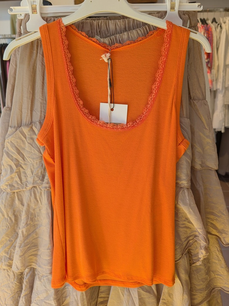 Top gerippt Orange Baumwolle One Size - von BELIEVE