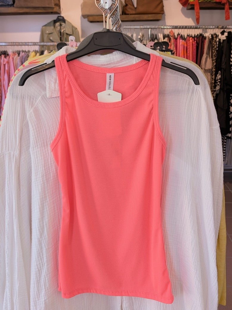 Top gerippt schmal in Pink Baumwolle New Collection One Size 51691