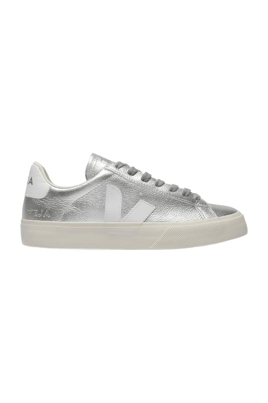 Sneakers Campo aus Silber und weißem Leder Chromefree
