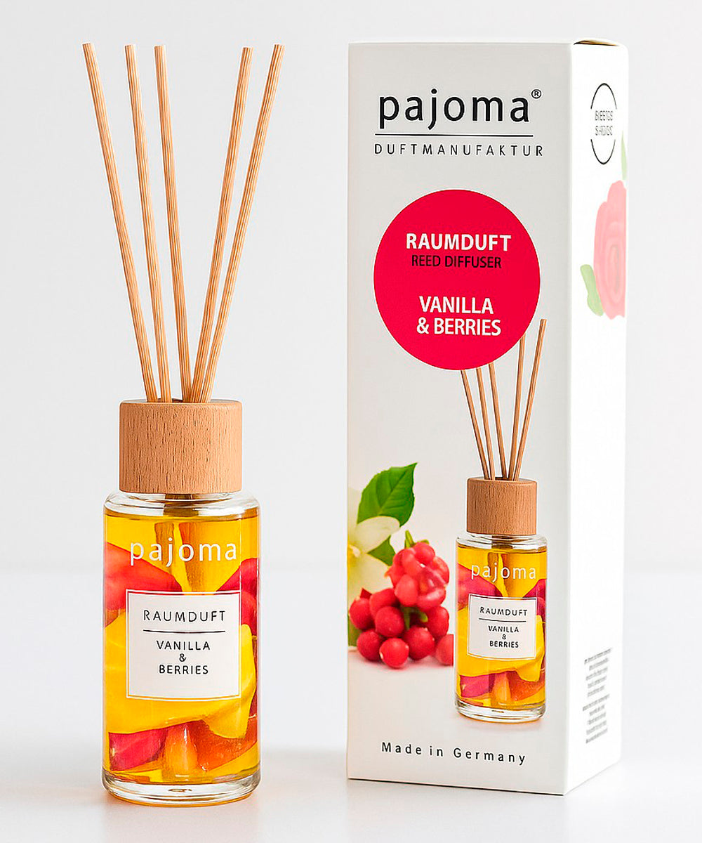 Raumduft 100 ml, mit 10 Rattanstäbchen, verschiedene Sorten