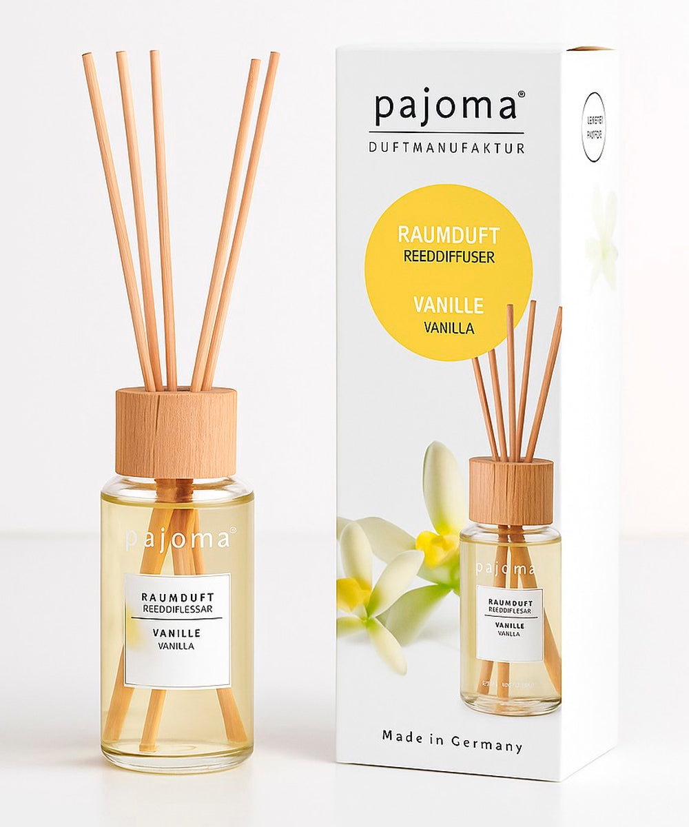 Raumduft 100 ml, mit 10 Rattanstäbchen, verschiedene Sorten