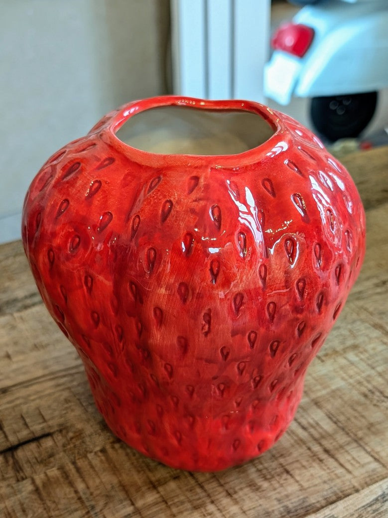 Vase Steingut Erdbeere L 819078- von Countryfield