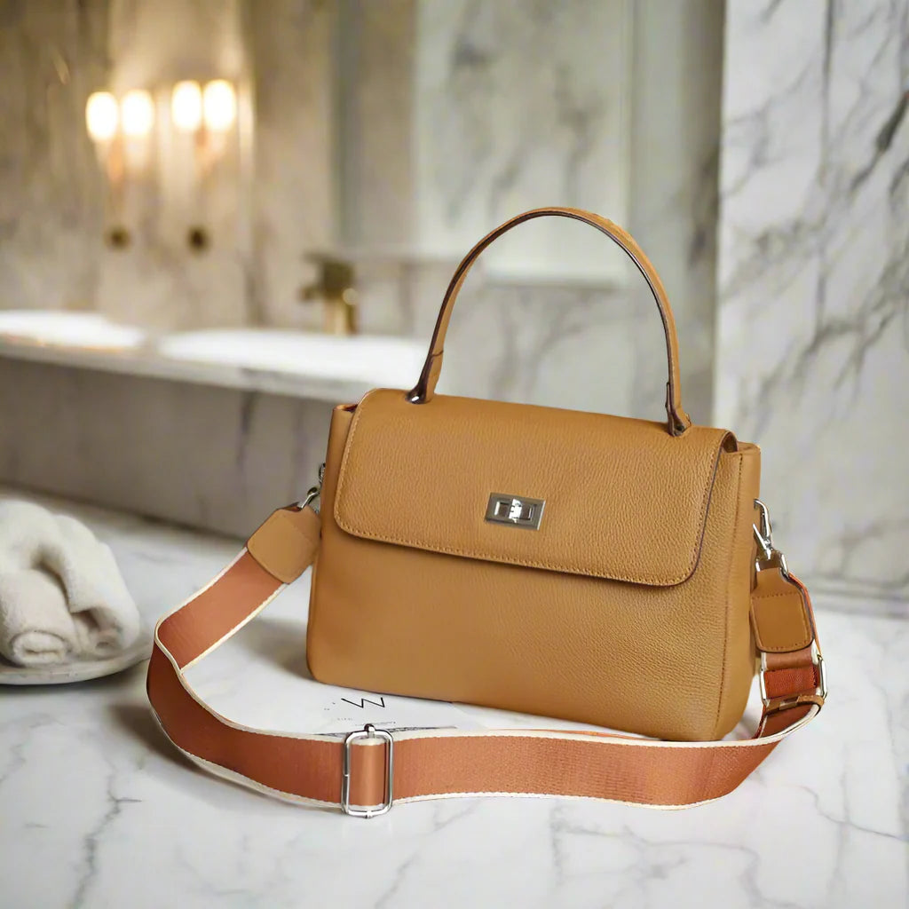 Designer ladies leather bag retro shoulder & crossbody office purse