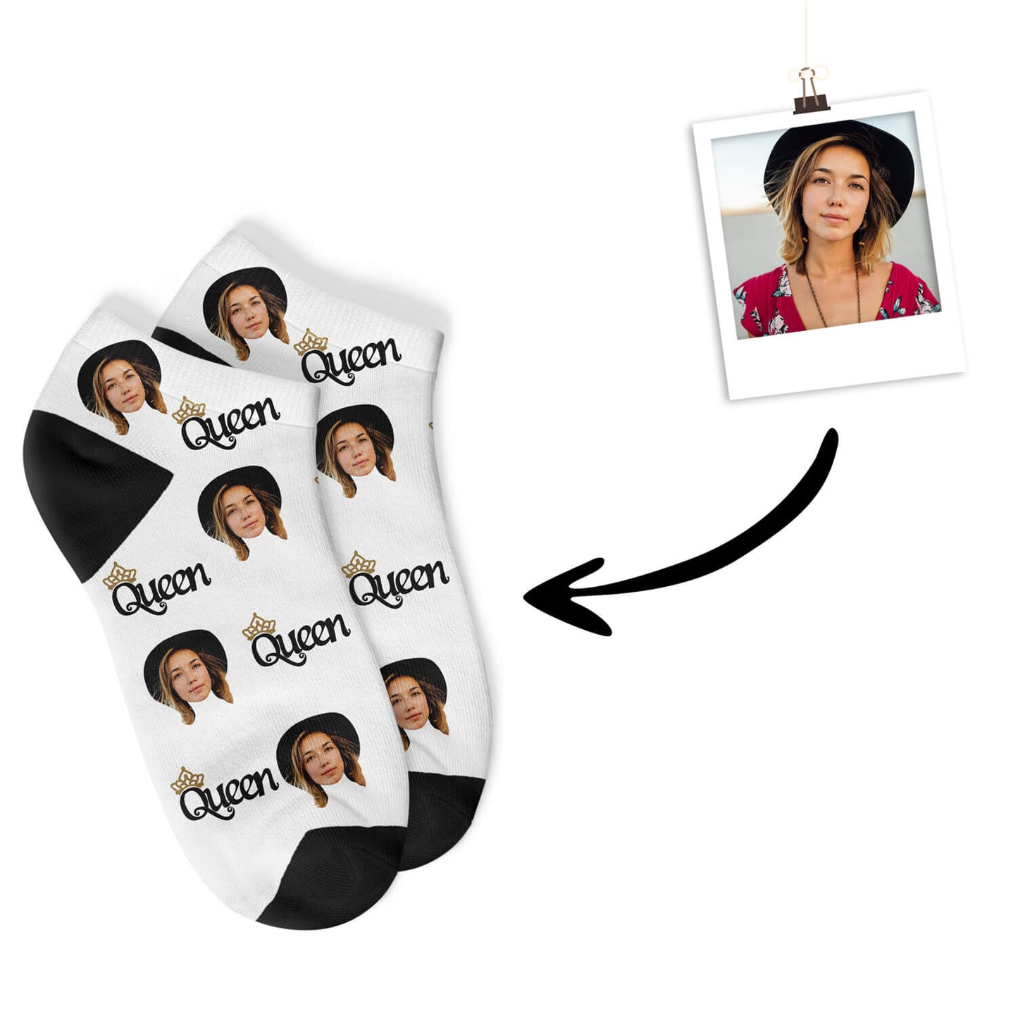 Personalisierte Queen Sneakersocken