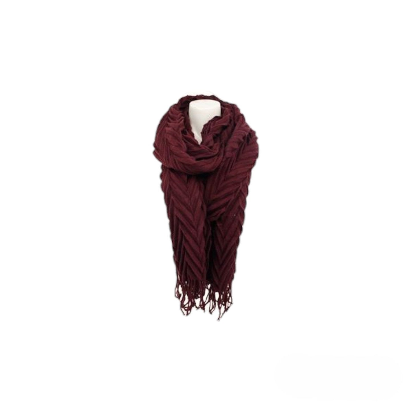 Winter Damen Schal » Fransenschal 220 x 72 cm » Damenschal in Faltenoptik » Winterschal Soft Cashmera Plissee