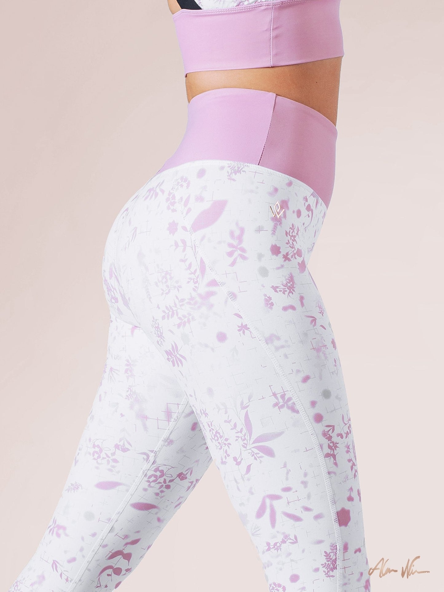 Floral Leggings - Pearl