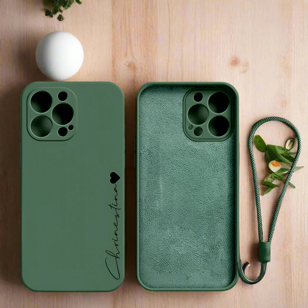 Your name case for iPhone soft liquid silicone shockproof diy cover