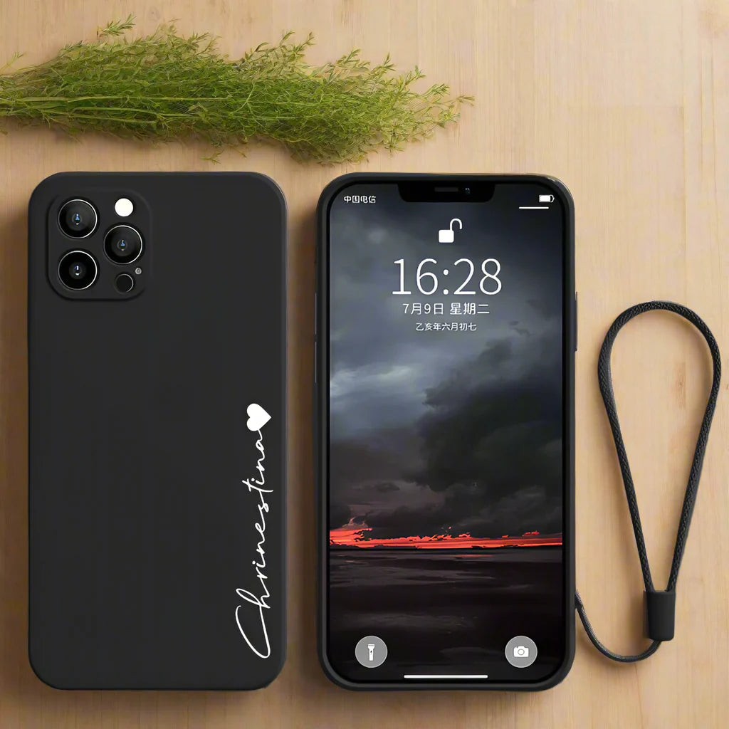 Your name case for iPhone soft liquid silicone shockproof diy cover