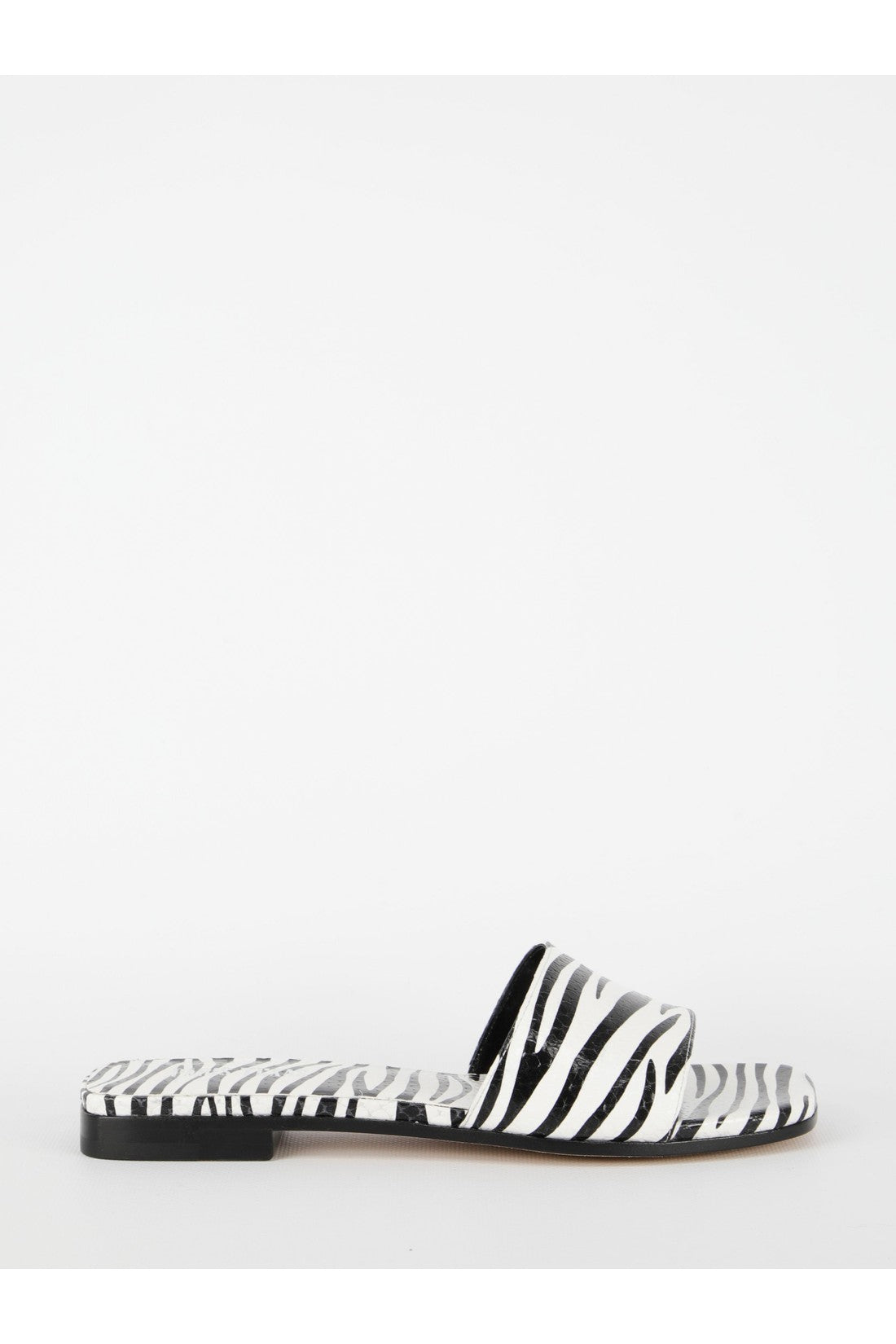 Zebra-print flat sandals