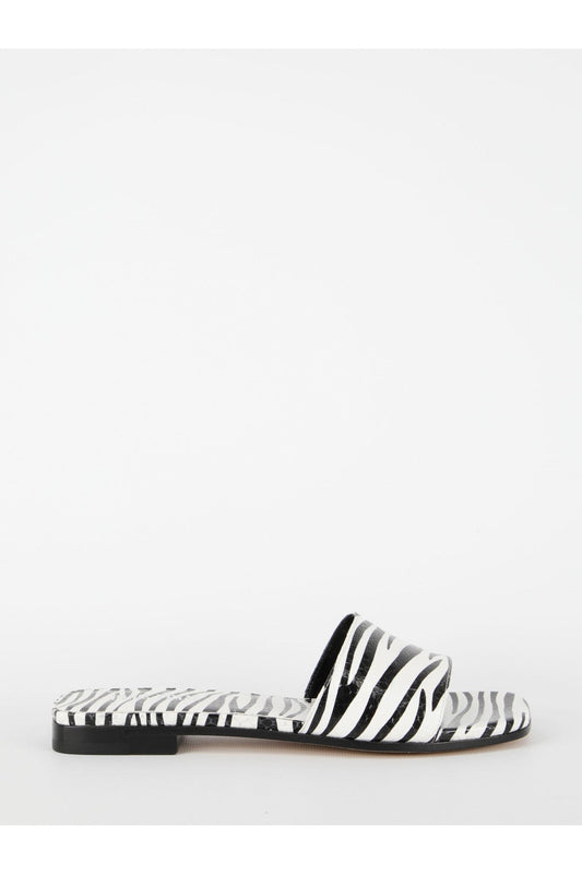 Zebra-print flat sandals