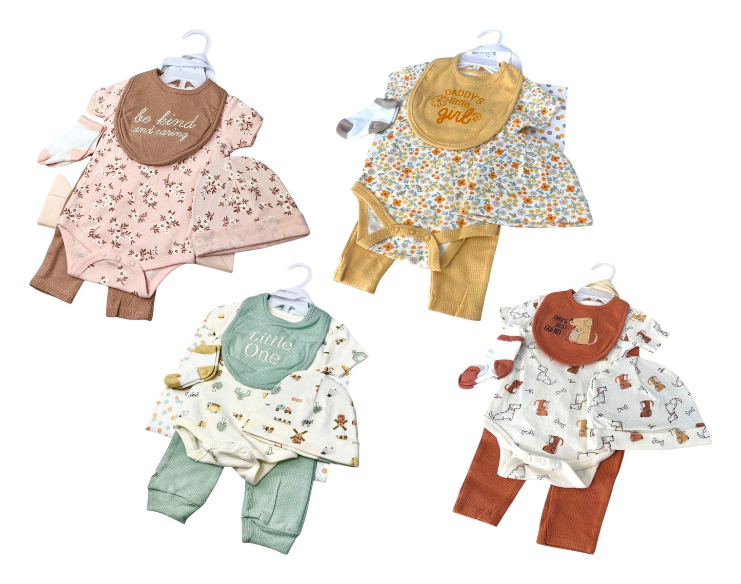 Baby Starter-Set » Geschenk Set aus Body, Hose, Lätzchen, Socken & Mütze » Geschenkidee für Babyparty » Baby Geschenk-Set für die Babyparty