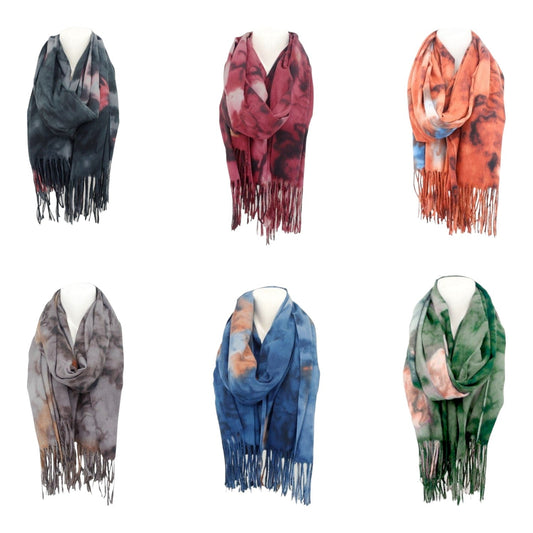 Winter Damen Schal Soft Cashmera » Winterschal Wasserrose » Fransenschal » Damenschal 180 x 70 cm