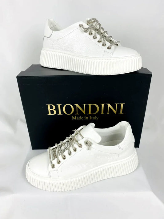 BIONDINI Leder Sneaker in Weiß für Damen Größe 39