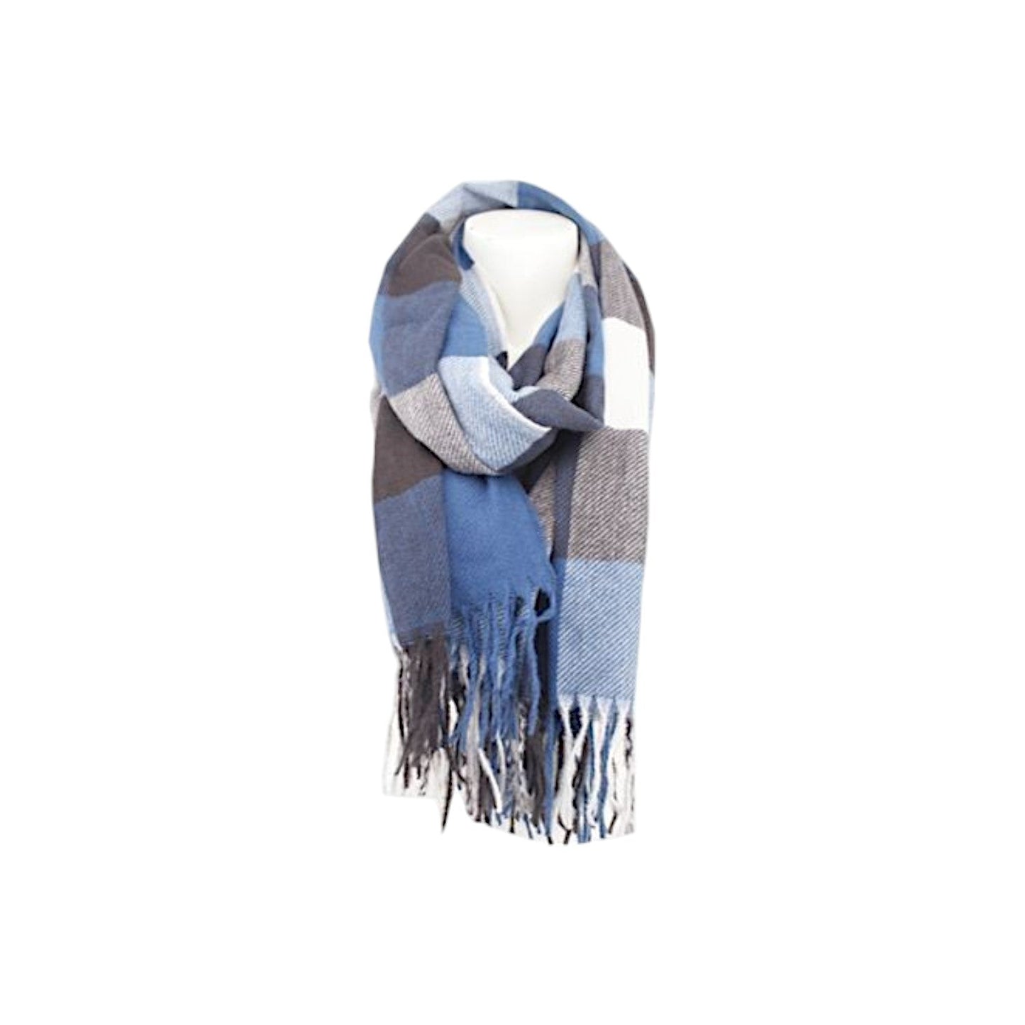 Winter Damen Schal » Cashmera Soft » Winterschal Karo Muster » Damenschal » Fransenschal 180 x 65 cm
