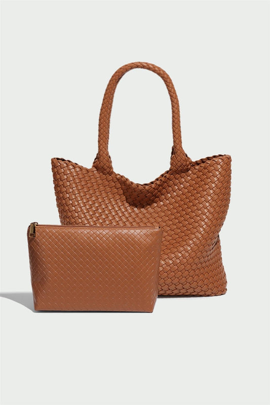 Braided Tote Bag In Tan - AXON