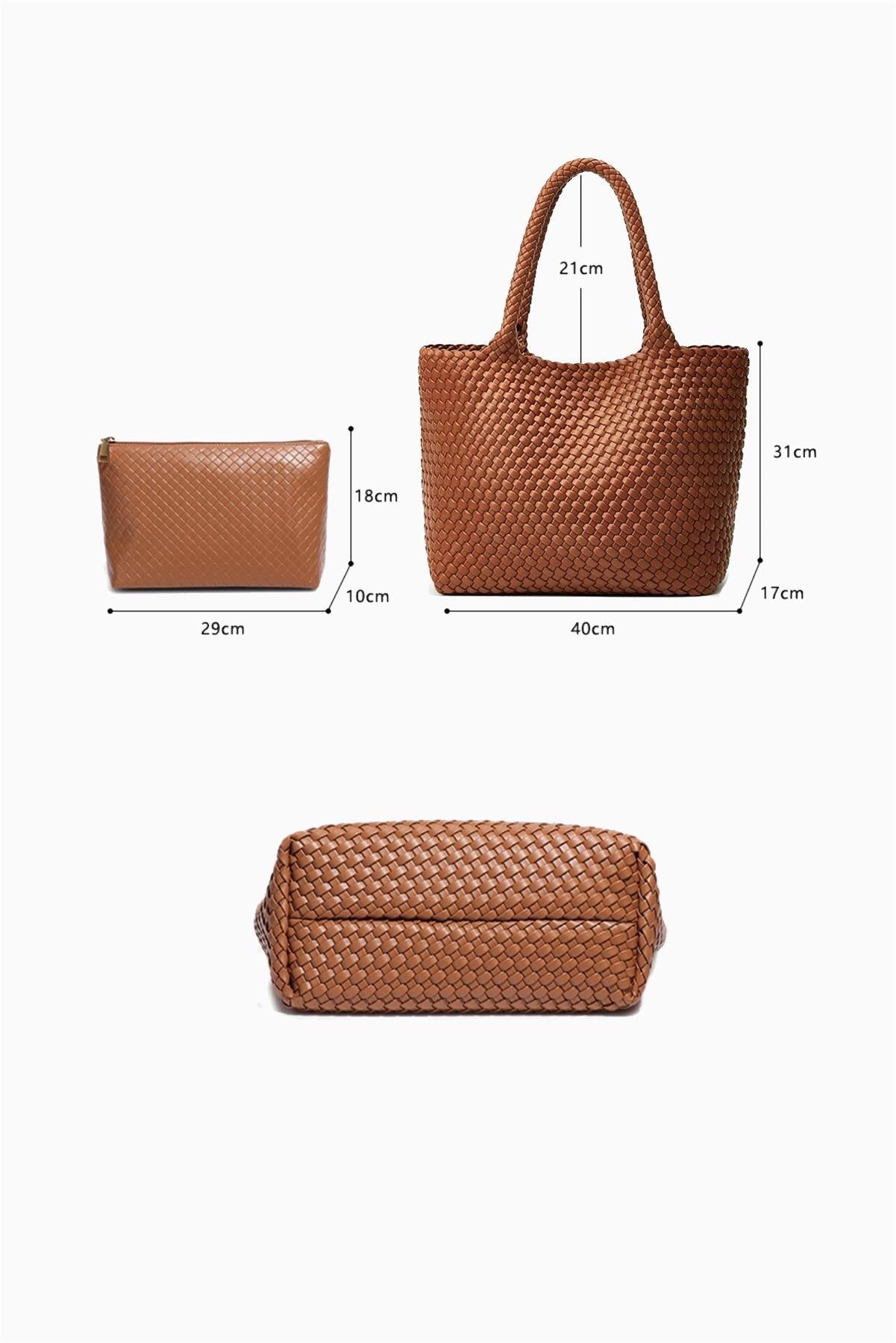 Braided Tote Bag In Tan - AXON