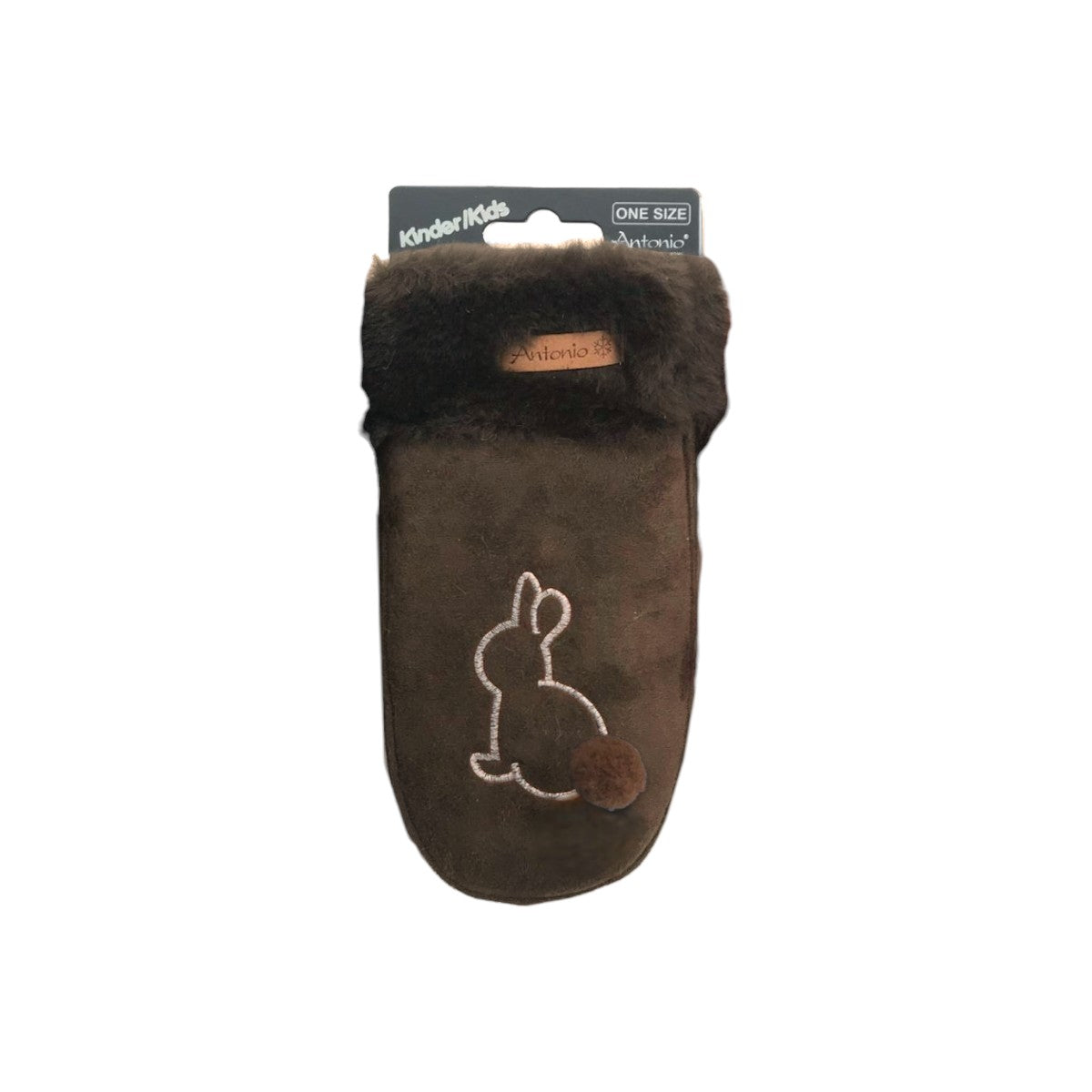 Winter Kinder Suede Fäustlinge » Handschuhe Hase mit Teddy » Günstige Kinderhandschuhe weich gefüttert » Kunstfell am Handgelenk