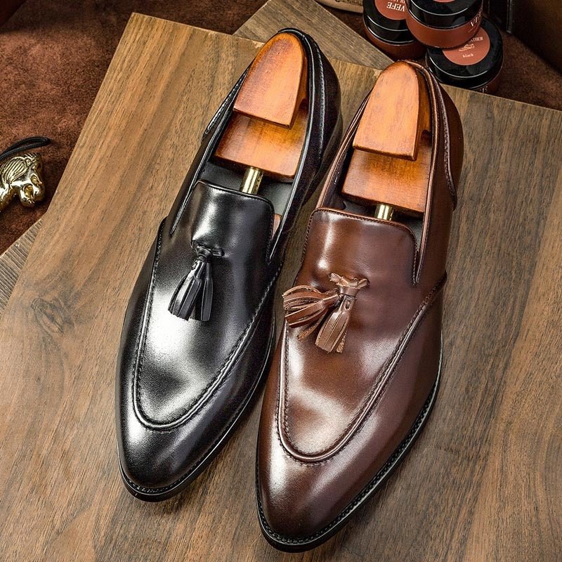 Business Casual Tassel Leather Shoes Men - AXON