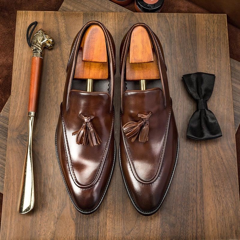 Business Casual Tassel Leather Shoes Men - AXON