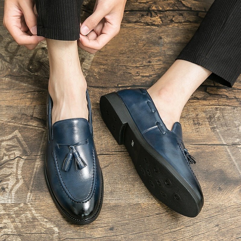 Business Casual Tassel Leather Shoes Men - AXON