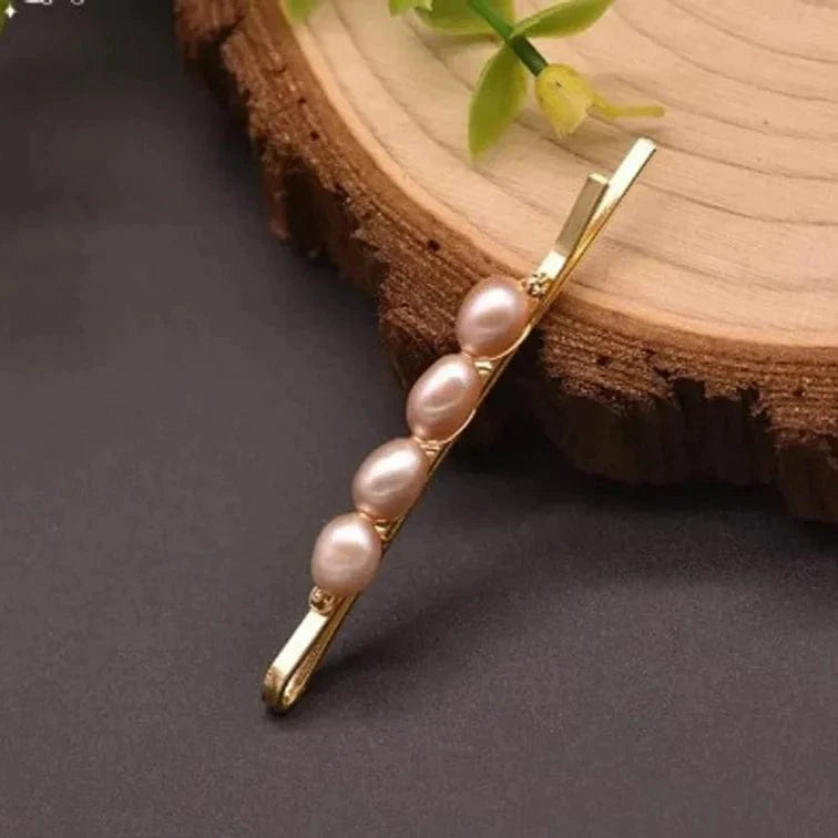 Haarclip mit Perlen in Weiss oder Rosa