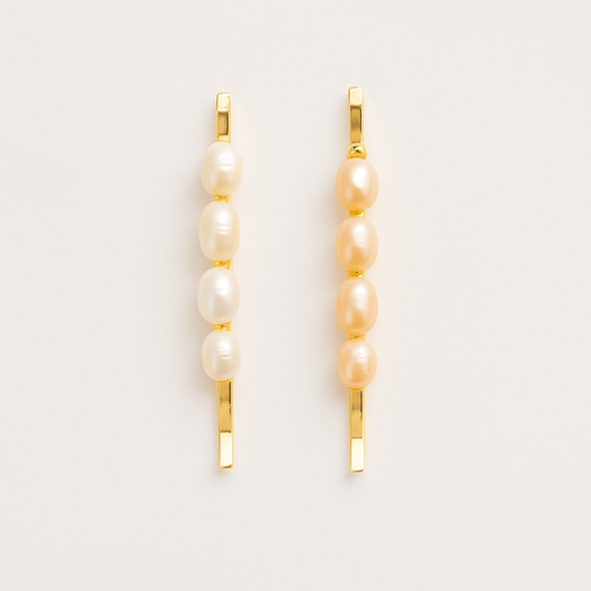 Haarclip mit Perlen in Weiss oder Rosa