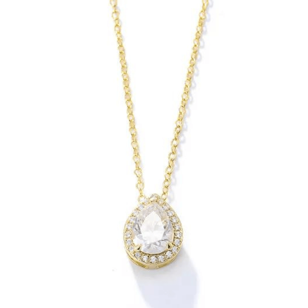 Halskette mit Anhänger in Tropfenform in Gold oder Silber