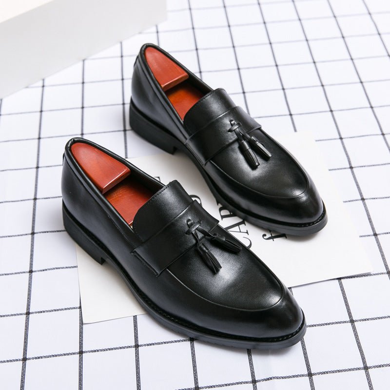 Casual Men Loafers Classic Tassel Men Leather Shoes Wedding Men Dress - AXON